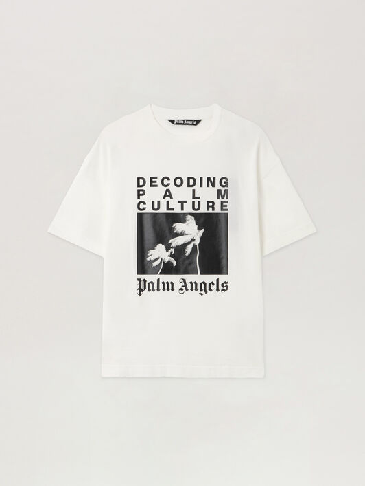 Decoding Palm Culture Regular T-Shirt PALM ANGELS Decoding Palm Culture Regular T-Shirt OFF WHITE - BLACK PMAA109F25JER006