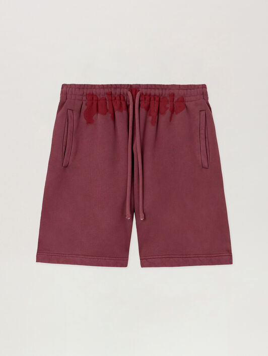 Spray Waist Logo Sweatshorts PALM ANGELS Spray Waist Logo Sweatshorts BURGUNDY - RED PMCI019F25FLE001