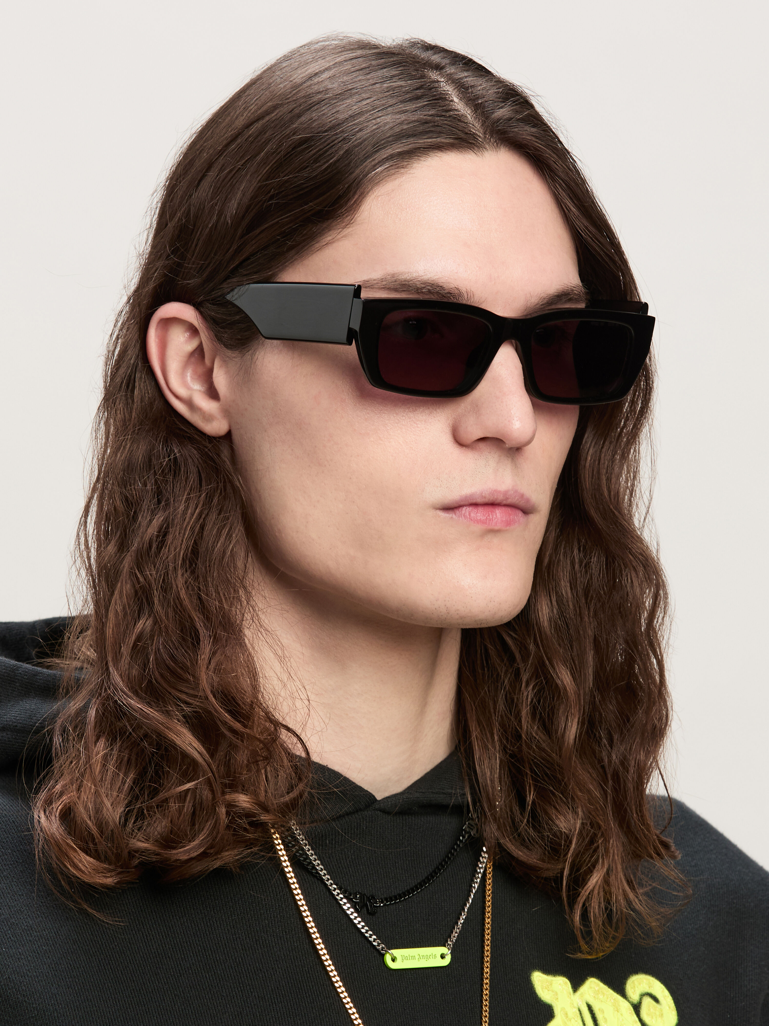 PALM ANGELS PALM SUNGLASSES BLACK DARK GREY PERI002C99PLA001