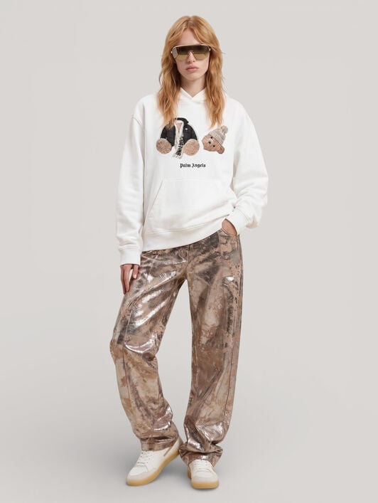 PALM ANGELS Broken Bear Milano Cortina Hoodie WHITE PAMBB010FL001