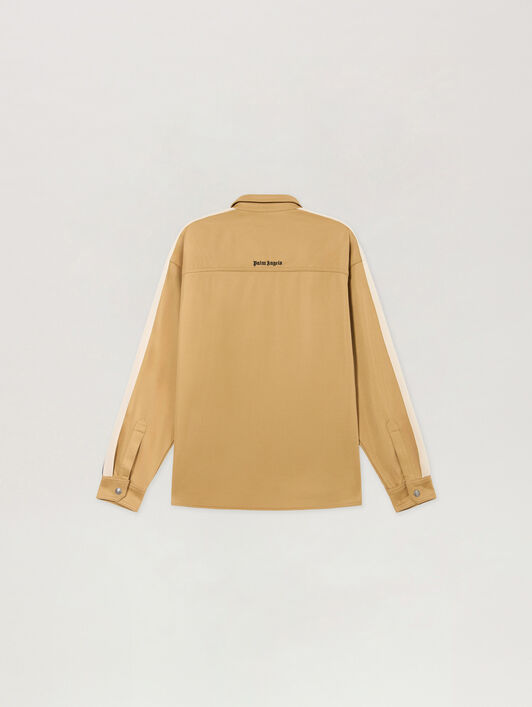 PALM ANGELS Camicia Track Jacket Logo Anni 90 KAKI - BLACK PAMBN02F26FB01
