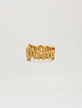 PALM ANGELS  Classic Logo Ring GOLD - TRANSPARENT PWOD037S25MAT001