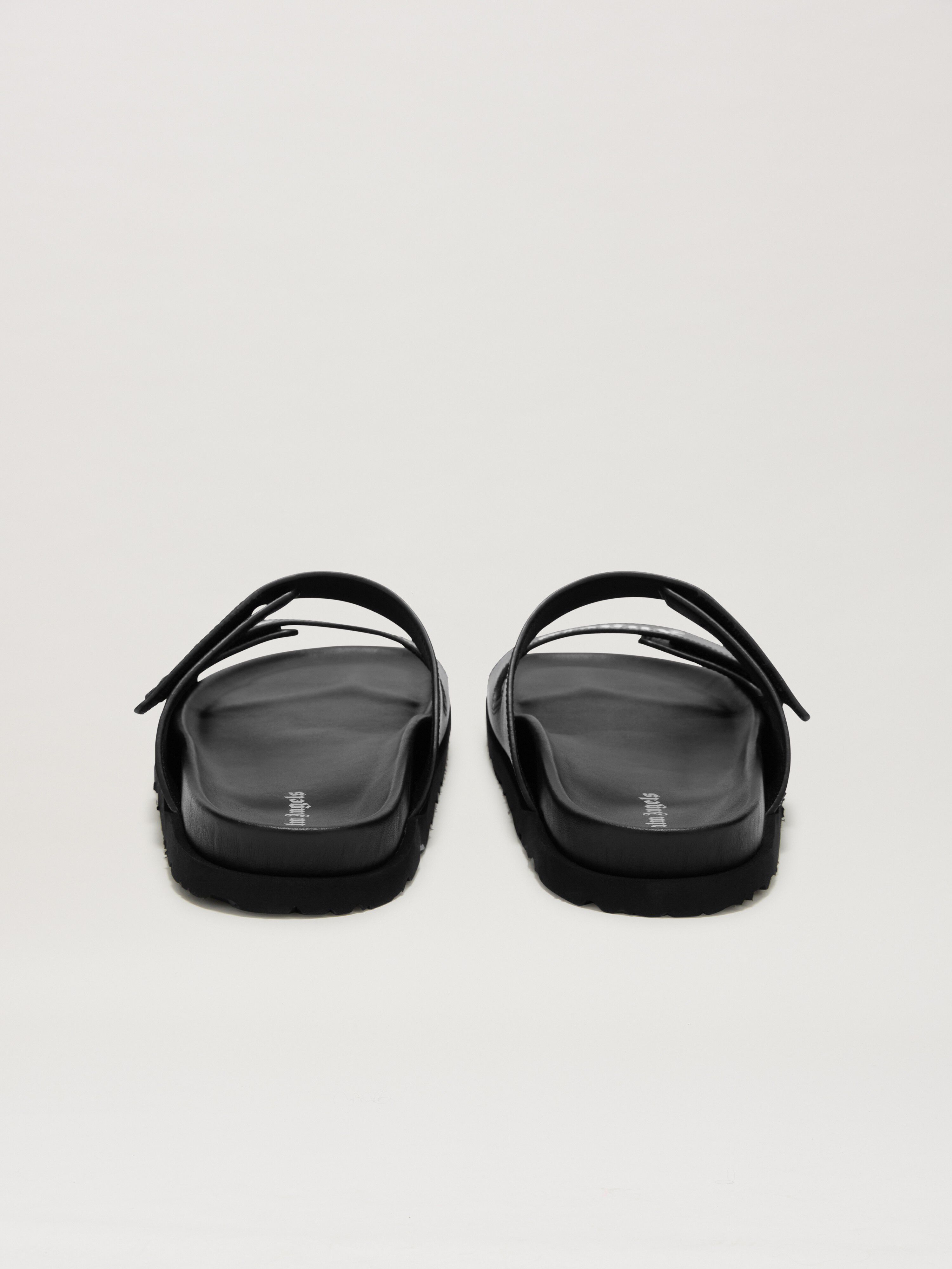 PALM ANGELS  Sandalen mit Logo BLACK - WHITE PMIH01AS25LEA001