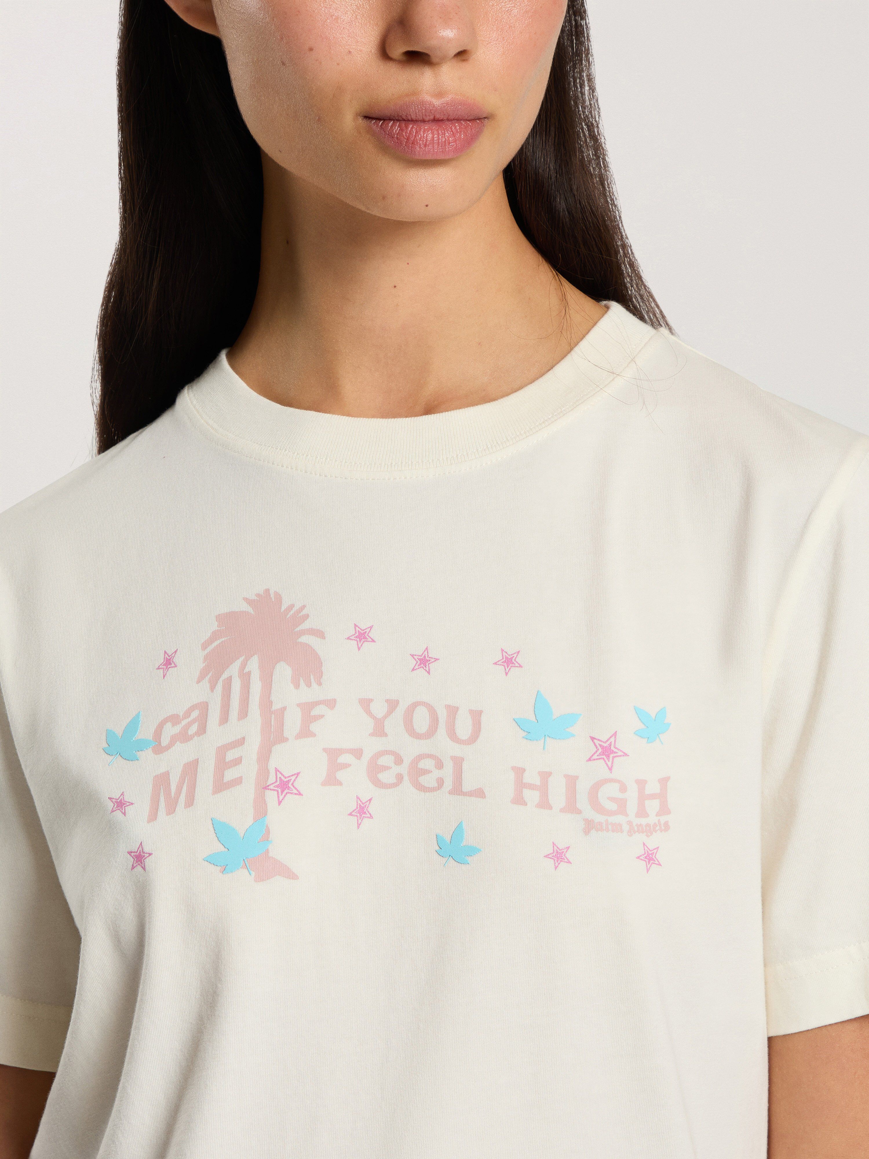 PALM ANGELS Feel High Regular T-Shirt OFF WHITE - MULTICOLOR PAWAA06F26JR01