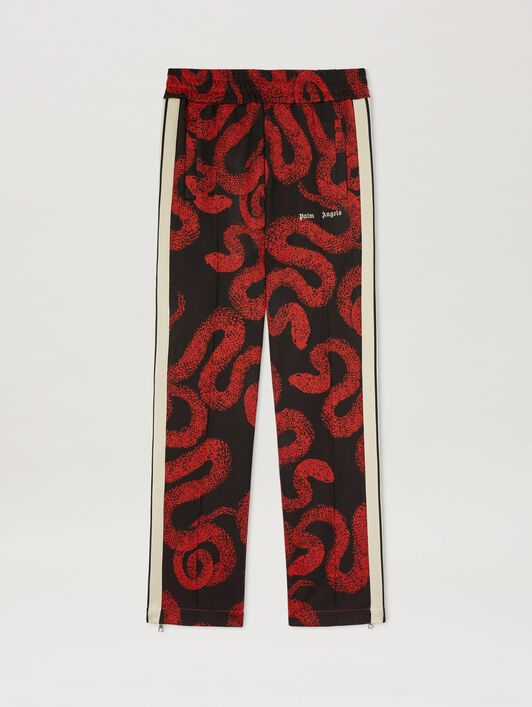 PALM ANGELS  Lunar New Year Snake Track Pants RED - BLACK PMCJ020G25FAB001