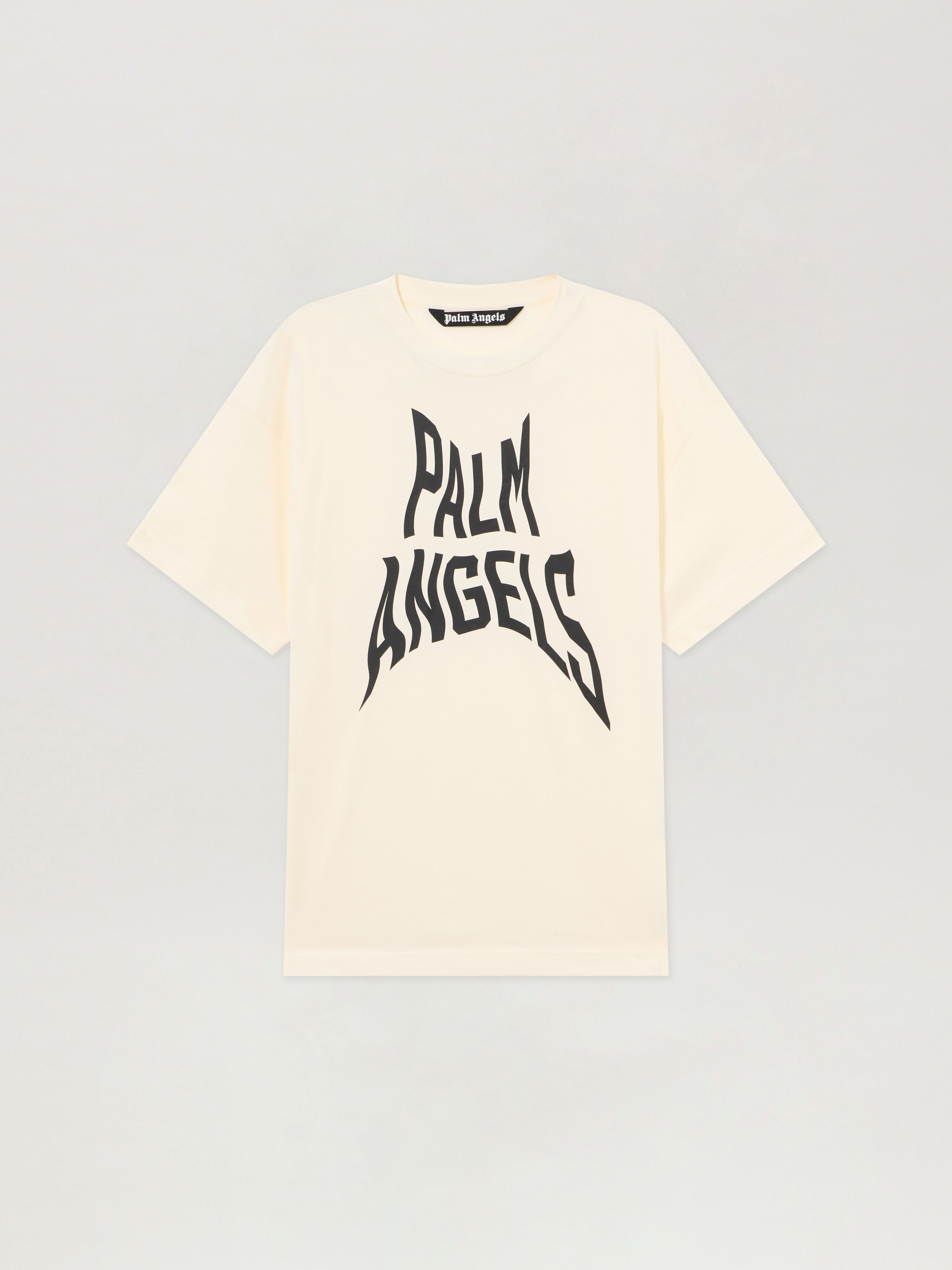 Palm Distorted Regular T-Shirt PALM ANGELS Palm Distorted Regular T-Shirt OFF WHITE - BLACK PAMAA01F26JR16