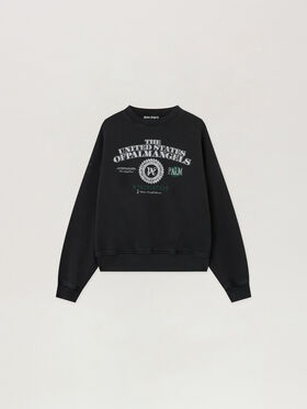 PALM ANGELS Dollar Loose Crew Sweatshirt VINTAGE BLACK - LIGHT GREY PMBA08JF25FLE002