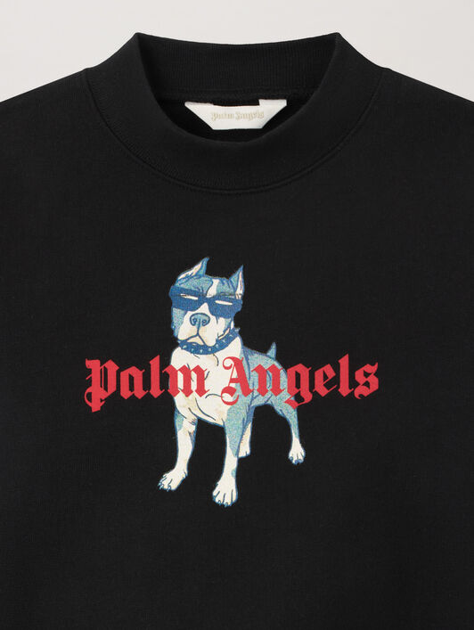 PALM ANGELS Palm Dog Crewneck NERO/BLACK PBBA012S26FLE009