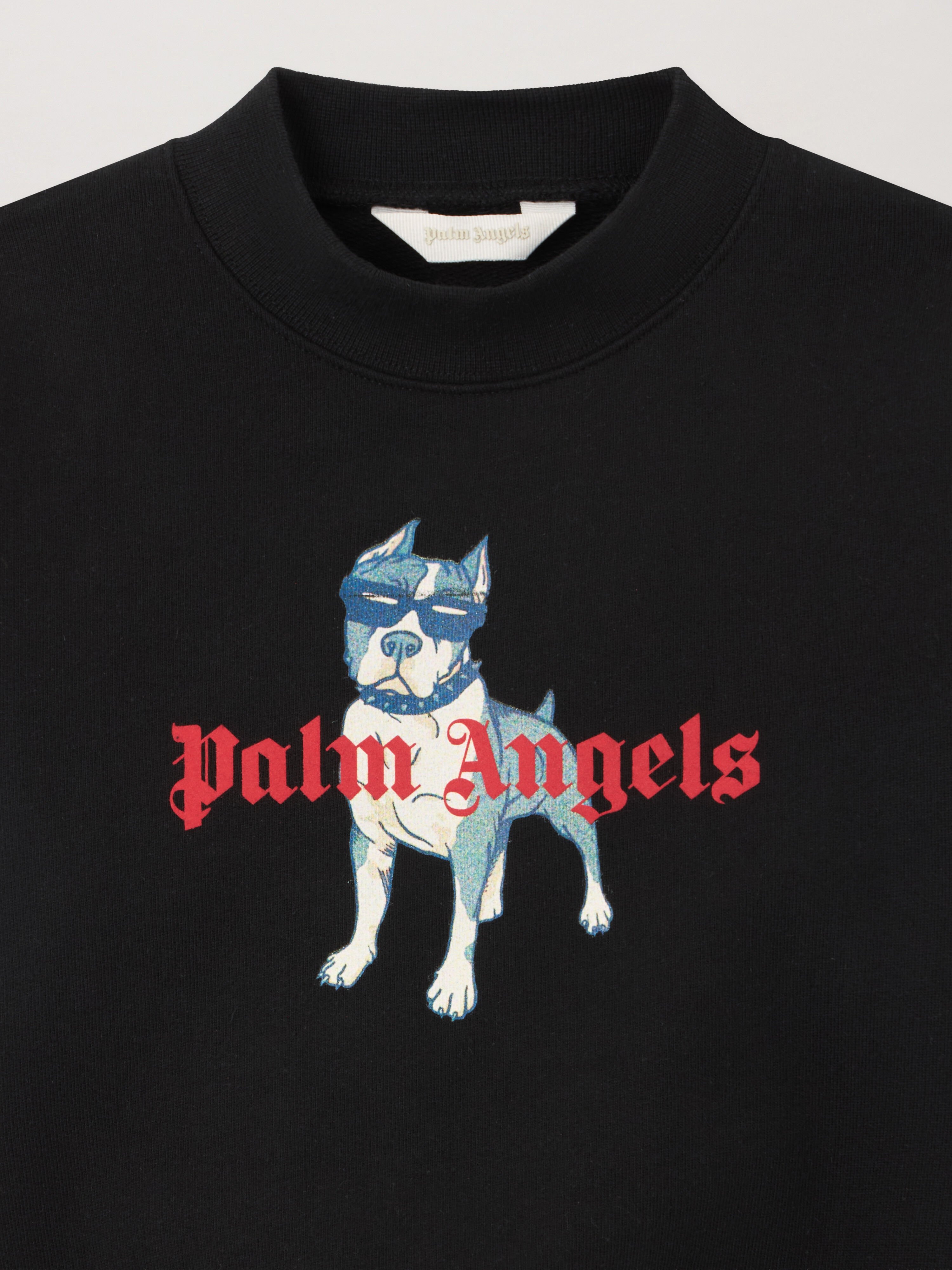 PALM ANGELS Palm Dog Crewneck NERO/BLACK PBBA012S26FLE009
