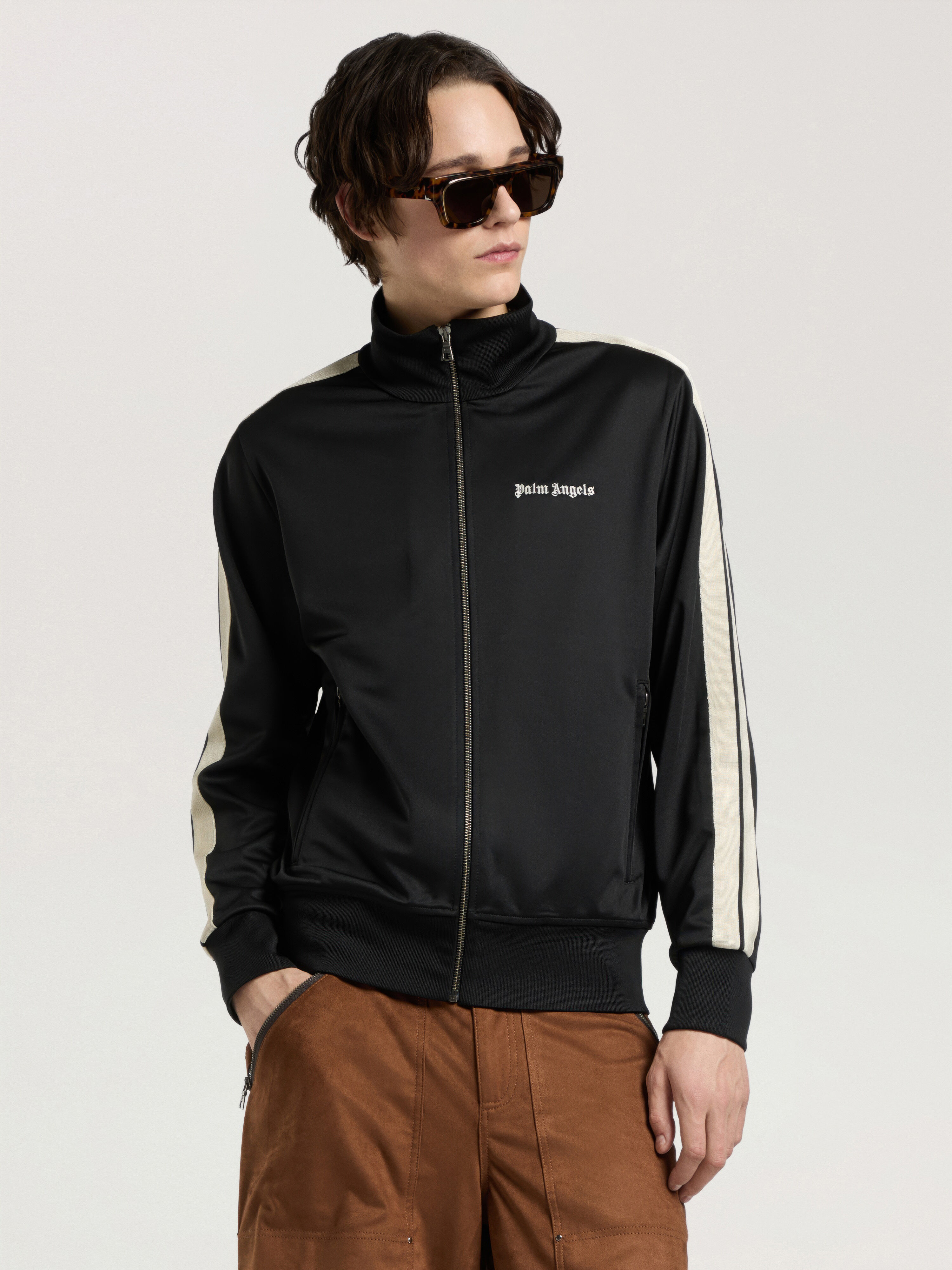 Classic Logo Track Jacket PALM ANGELS Classic Logo Track Jacket BLACK - OFF WHITE PAMBD01F26FB01