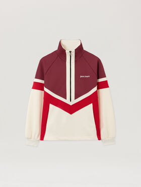 PALM ANGELS Colorblock Anorak Track Jacket BURGUNDY - OFF WHITE PWBD067F25FAB001