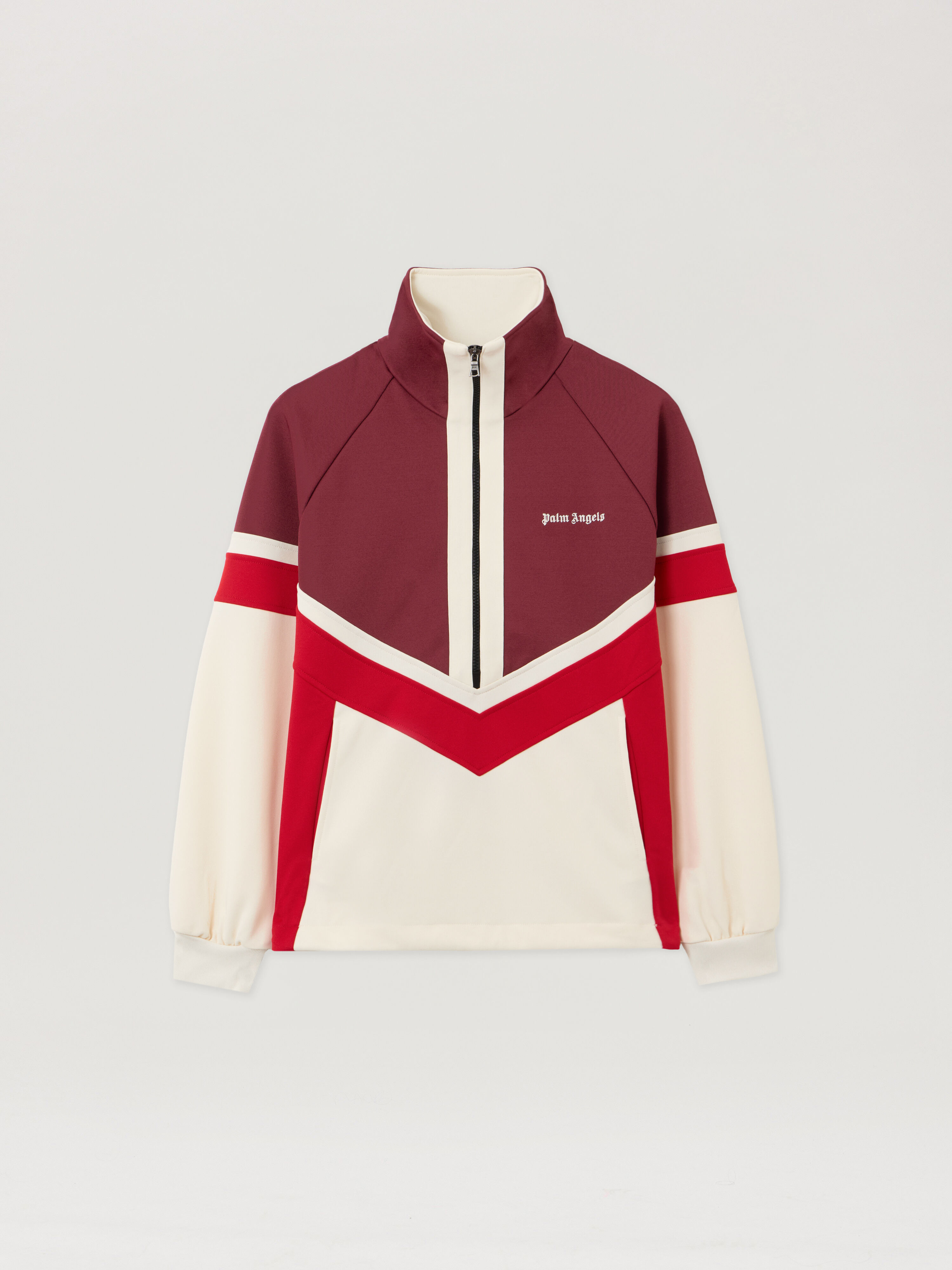 Colorblock Anorak Track Jacket PALM ANGELS Colorblock Anorak Track Jacket BURGUNDY - OFF WHITE PWBD067F25FAB001