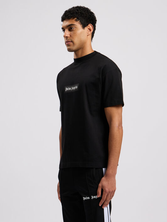 PALM ANGELS Box Logo T-Shirt BLACK - WHITE PMAA001C99JER032