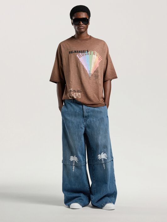 Neon Boulevard Loose T-Shirt PALM ANGELS Neon Boulevard Loose T-Shirt BROWN - MULTICOLOR PAMAA03W26JR08