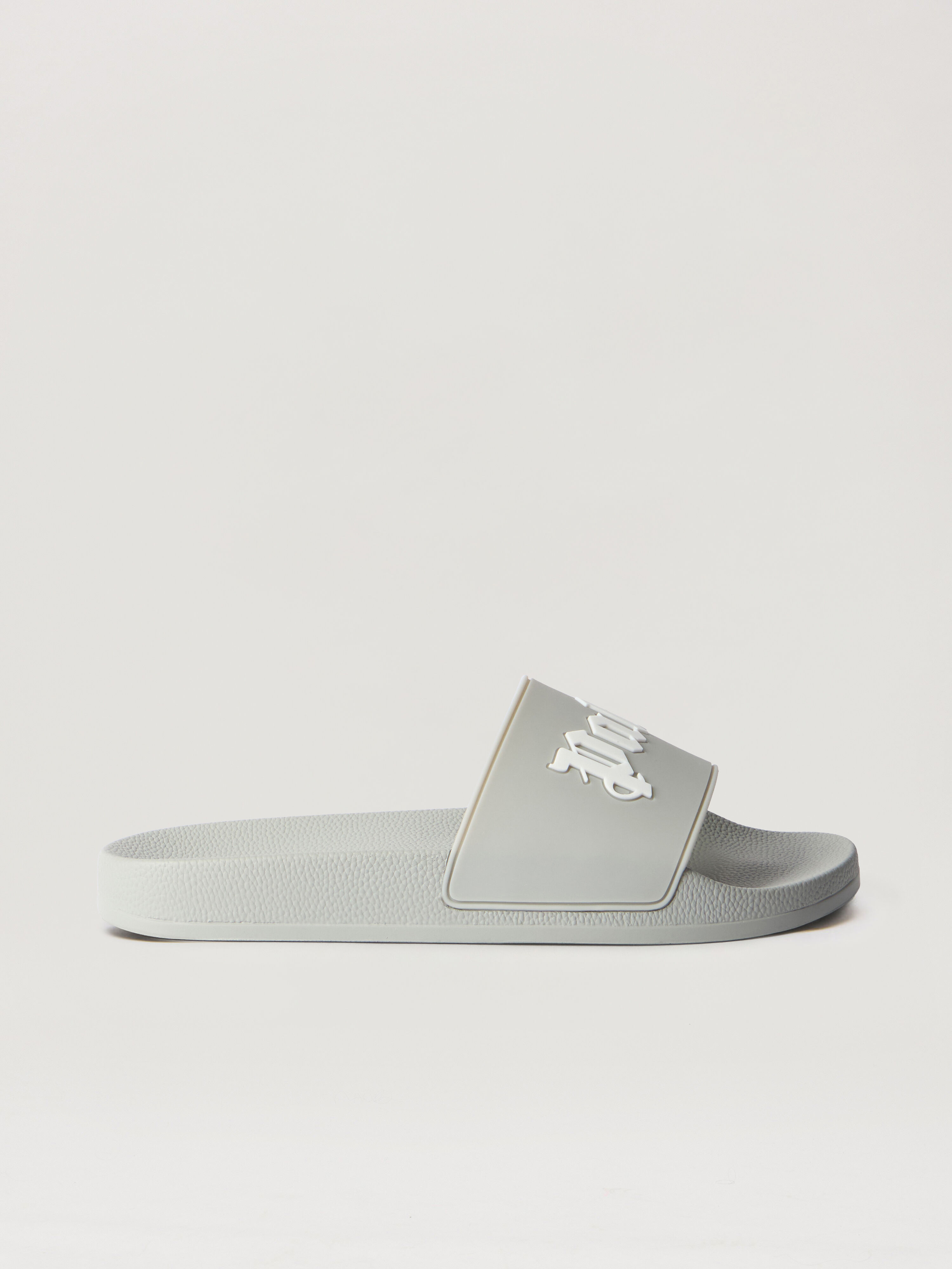 PALM ANGELS Big Logo Sliders GREY WHITE PMIC018S26MAT003