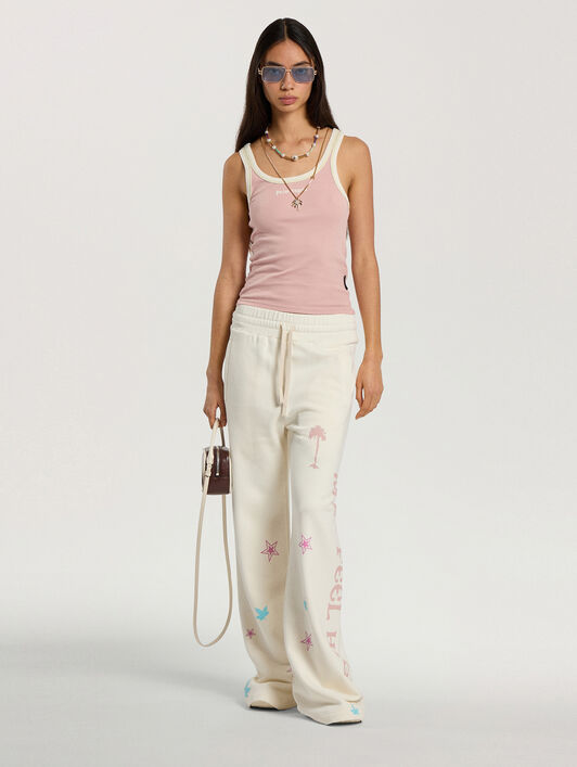 PALM ANGELS Feel High Sweatpants OFF WHITE - MULTICOLOR PAWCH01F26FL02