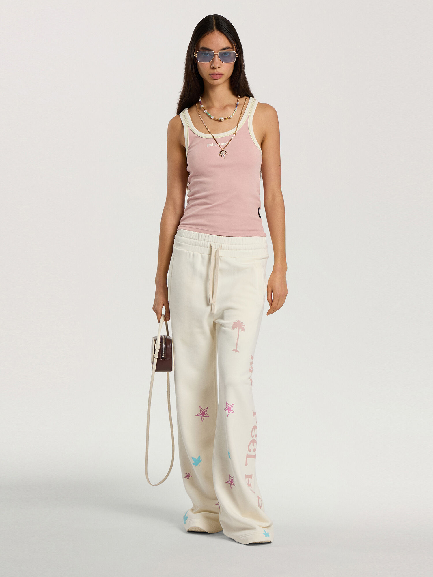 PALM ANGELS Feel High Sweatpants OFF WHITE - MULTICOLOR PAWCH01F26FL02
