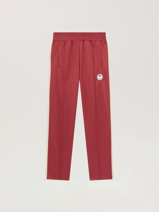 PALM ANGELS Palm Tree Track Pants BRICK RED - OFF WHITE PAMCJ02F26FB02