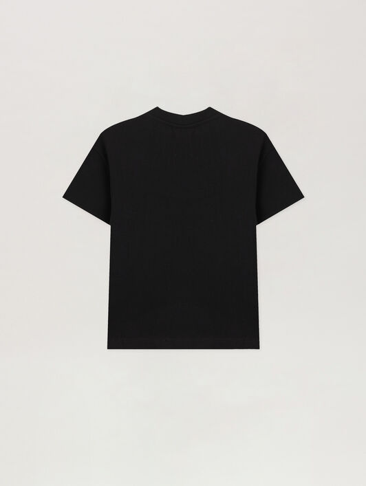 PALM ANGELS Neck Logo Brushed T-Shirt NERO/BLACK PGAA002S26JER005