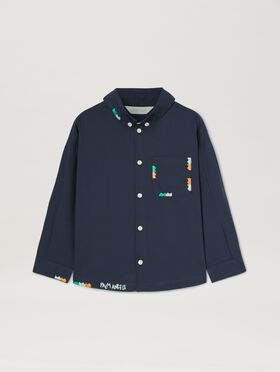 PALM ANGELS  Multicolored embroidered long sleeves shirt BLU - MULTICOLORE PBGE005S25FAB001