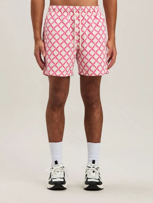 Net logo swimshorts PALM ANGELS Net logo swimshorts AVORIO - FUCSIA PMFD012S25FAB003