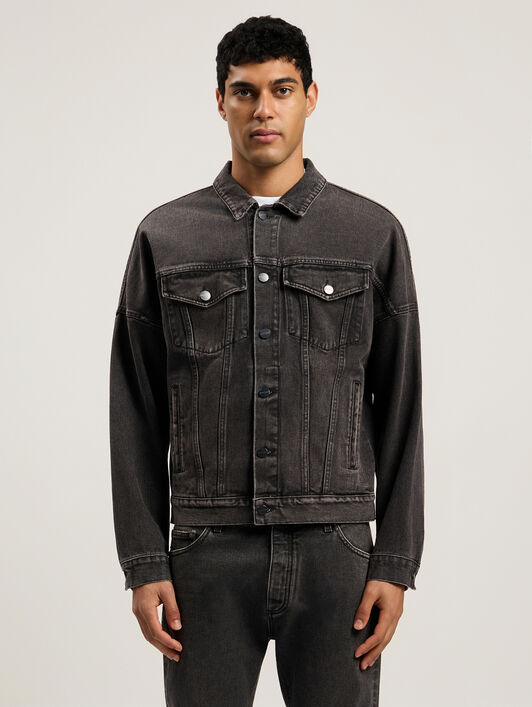 Back Logo Over Denim Jkt PALM ANGELS Back Logo Over Denim Jkt BLACK WHITE PMYE006C99DEN001