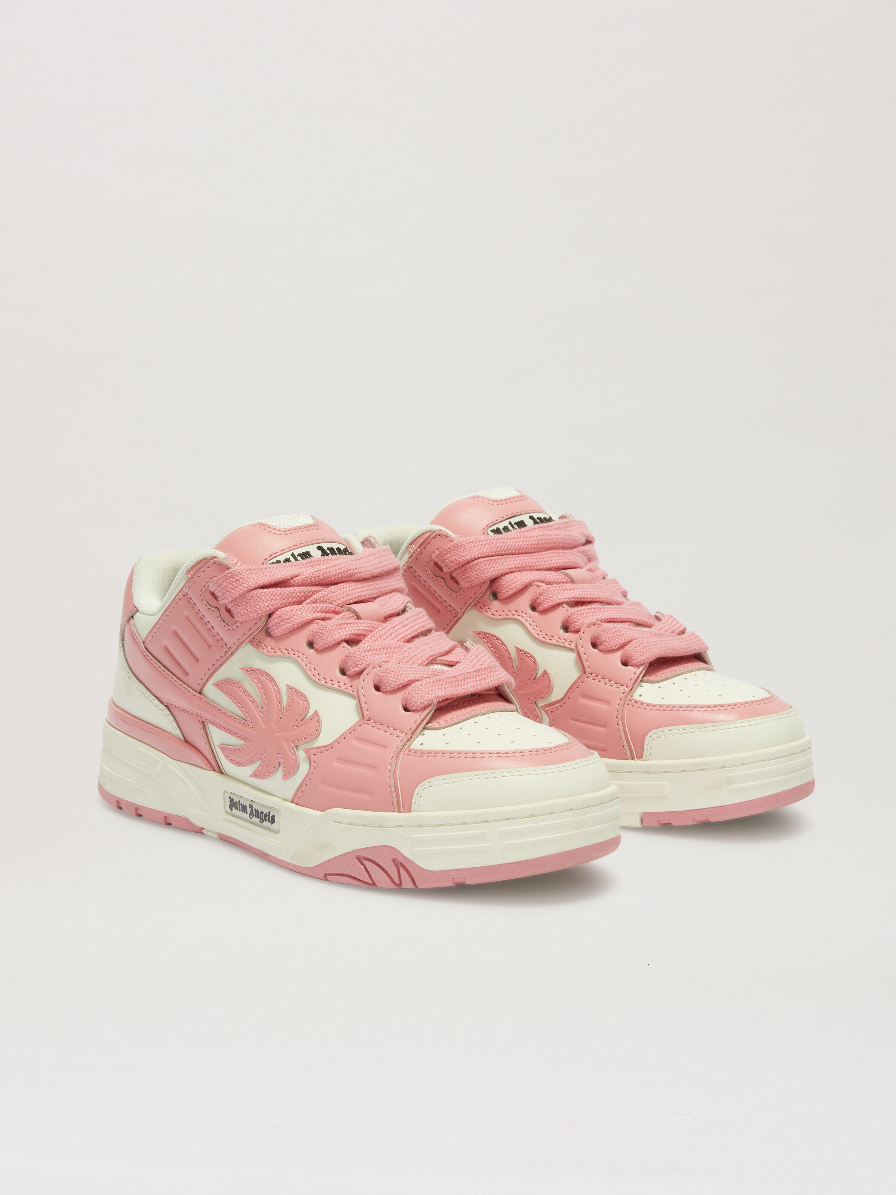 PALM ANGELS  VENICE LEDER SNEAKERS WHITE - PINK PWIA065S25LEA001
