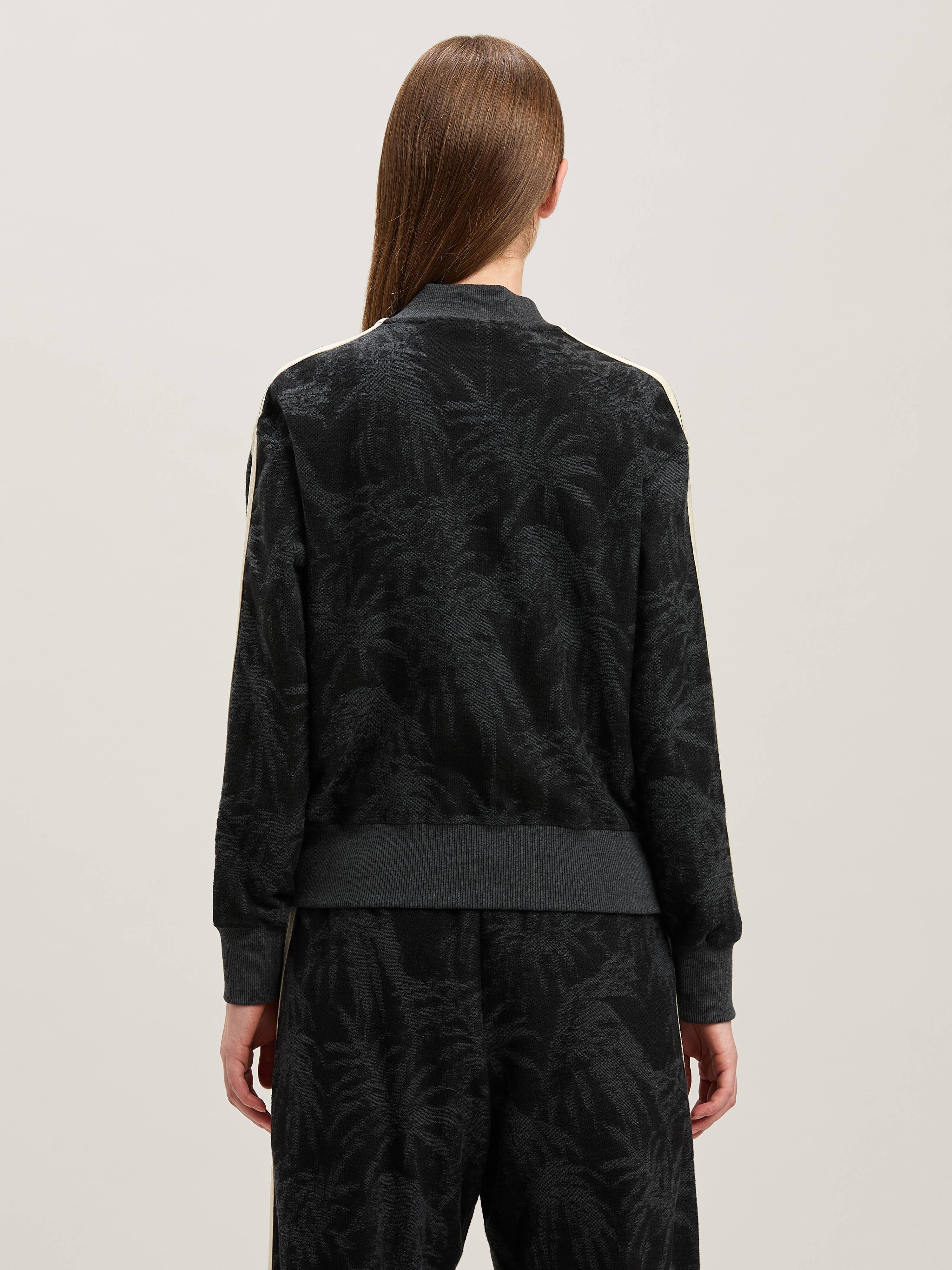 PALM ANGELS  Jacquared Palms Track Jacket BLACK - OFF WHITE PWBD050S25FAB001