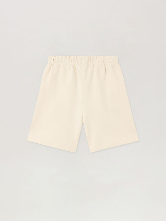 PALM ANGELS Logo Brushed Sweatshort OFF WHITE PBCI006S26FLE003