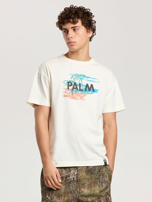 Palm Island Regular T-Shirt PALM ANGELS Palm Island Regular T-Shirt OFF WHITE - MULTICOLOR PAMAA01F26JR04