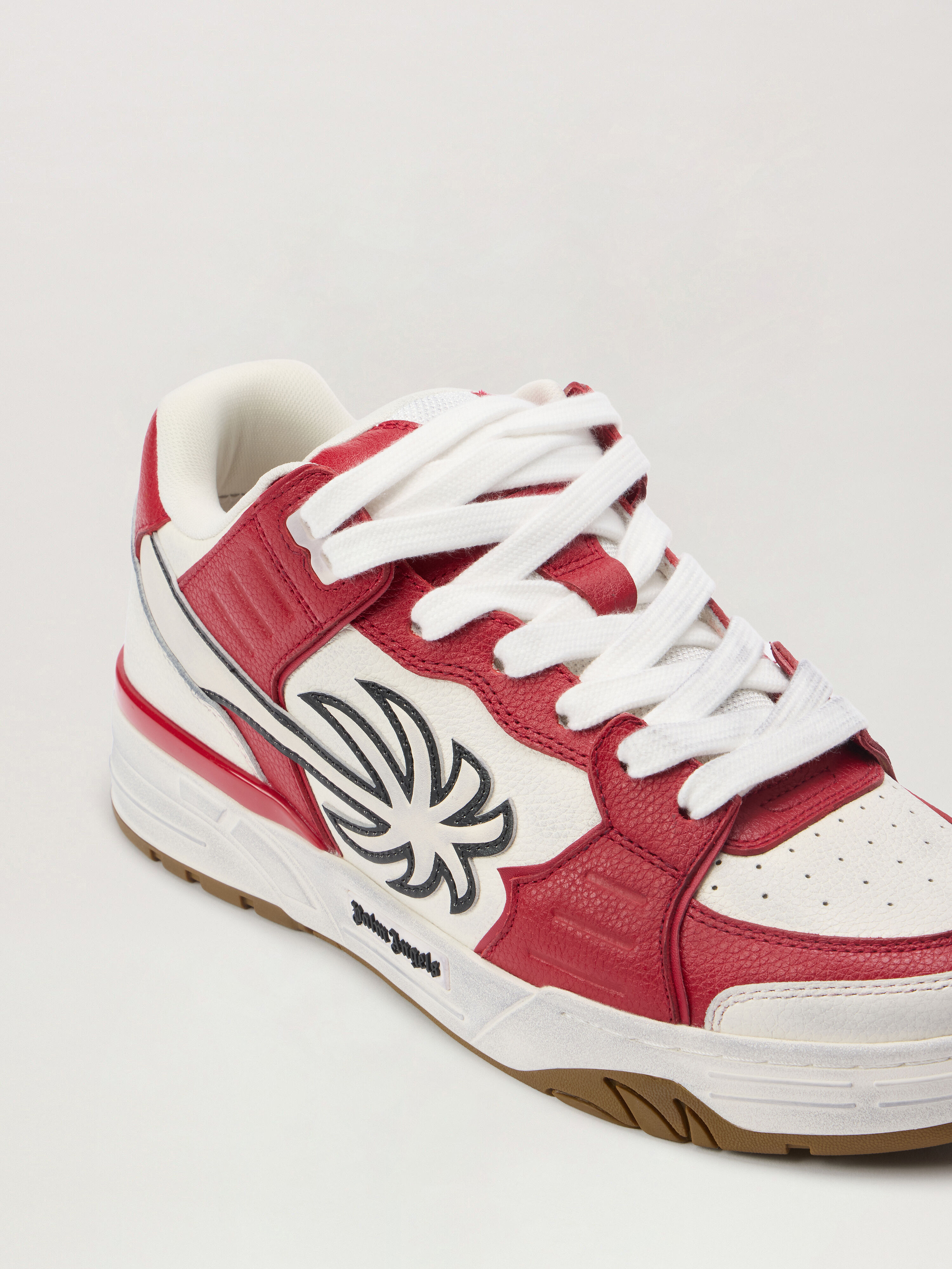 PALM ANGELS Venice Worn Out Sneakers WHITE - RED PMIA101F25LEA001