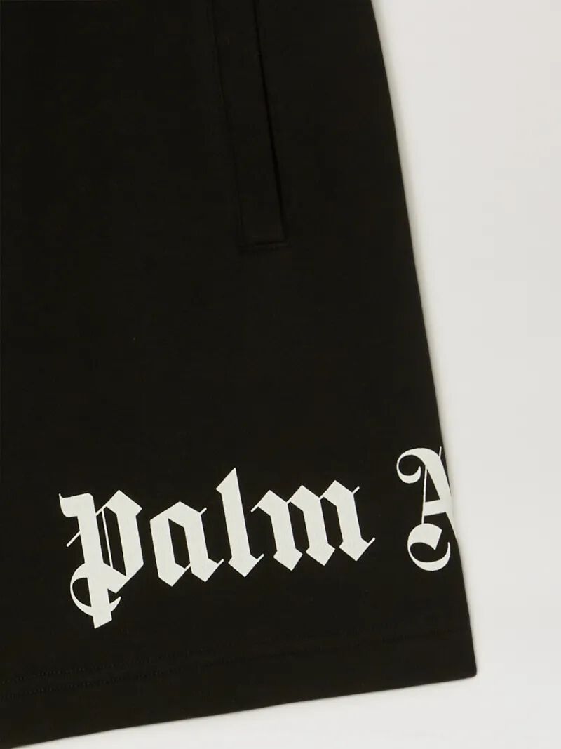 PALM ANGELS  Overlogo sweat shorts BLACK OFF WHITE PBCI006C99FLE002