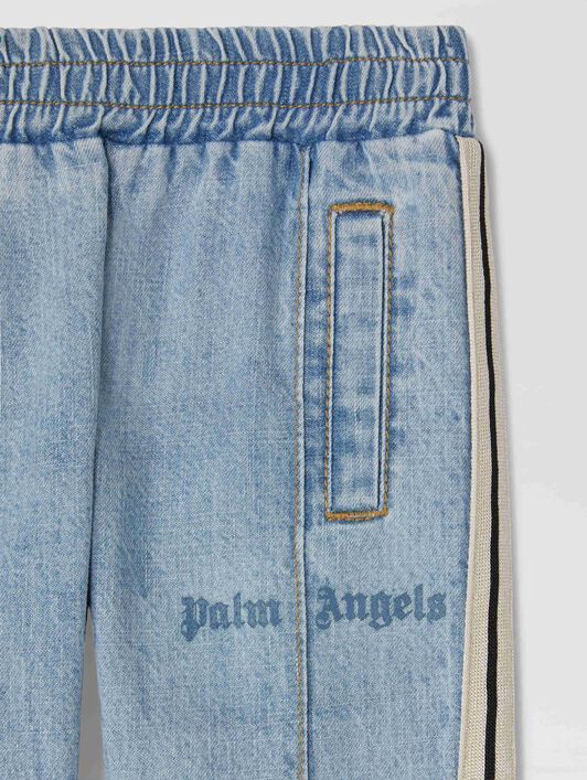 PALM ANGELS  Chambray Track pants BLUE BLUE PB4X001S25DEN001