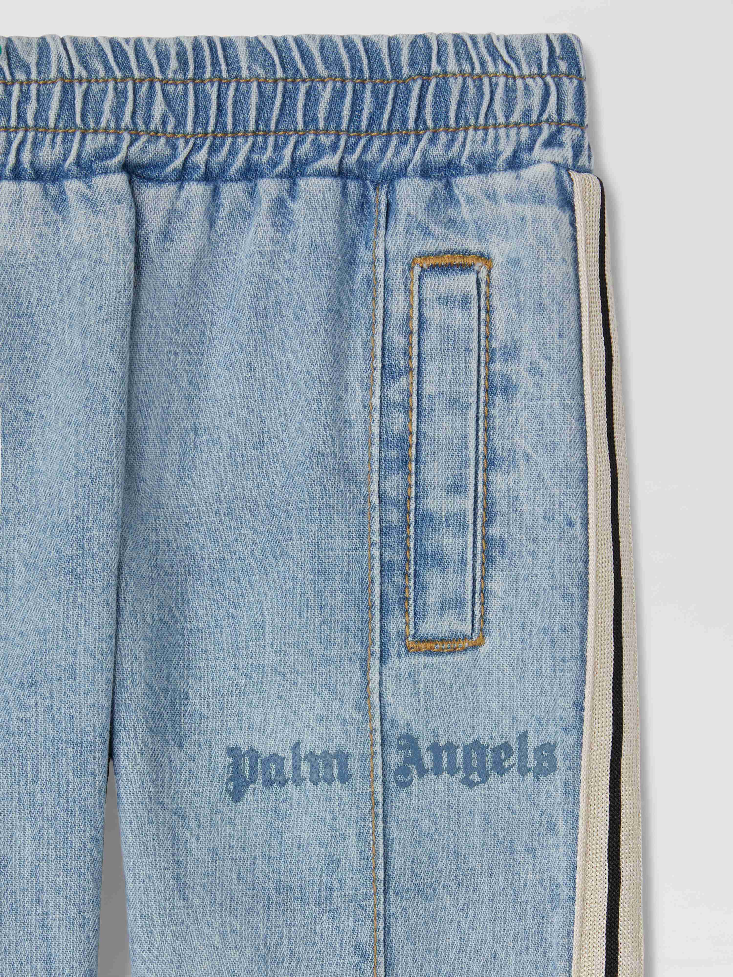 PALM ANGELS  Chambray Track pants BLUE BLUE PB4X001S25DEN001