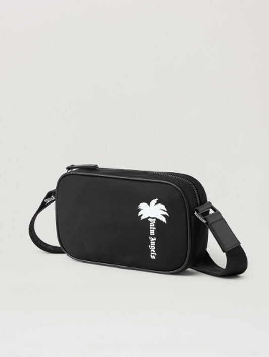 PALM ANGELS Tree Logo Crossbody Bag BLACK WHITE PMNQ01CS26FAB001