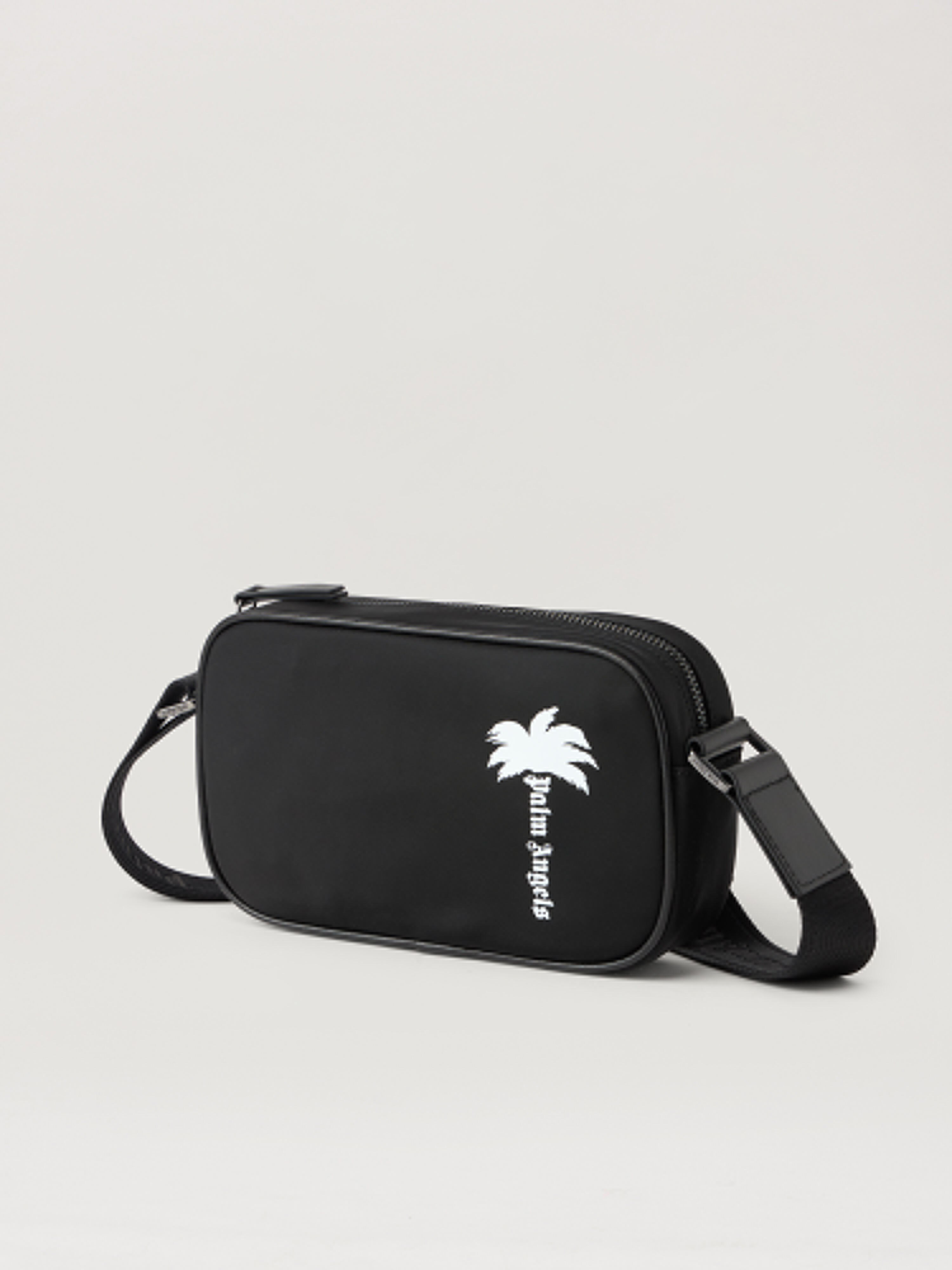 PALM ANGELS Tree Logo Crossbody Bag BLACK WHITE PMNQ01CS26FAB001