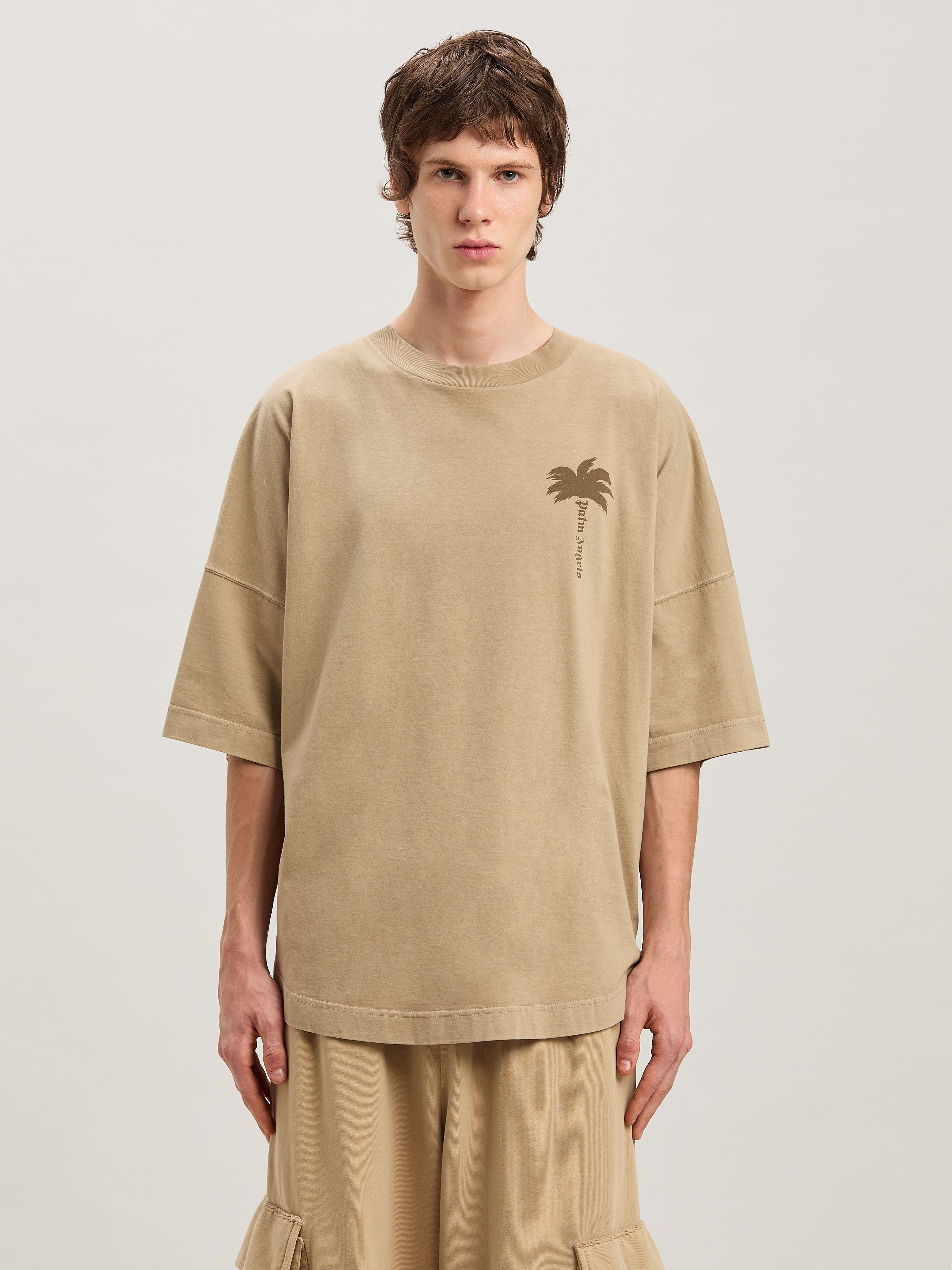 PALM ANGELS  Palmen Over T-Shirt BEIGE - BEIGE PMAA002S25JER004