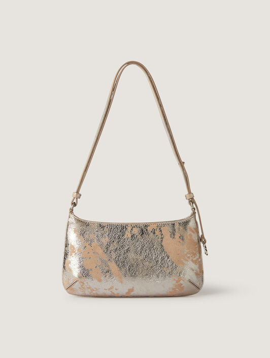 PALM ANGELS Wrinkled Leather Giorgina Bag NUDE - SILVER PWNN028F25LEA002