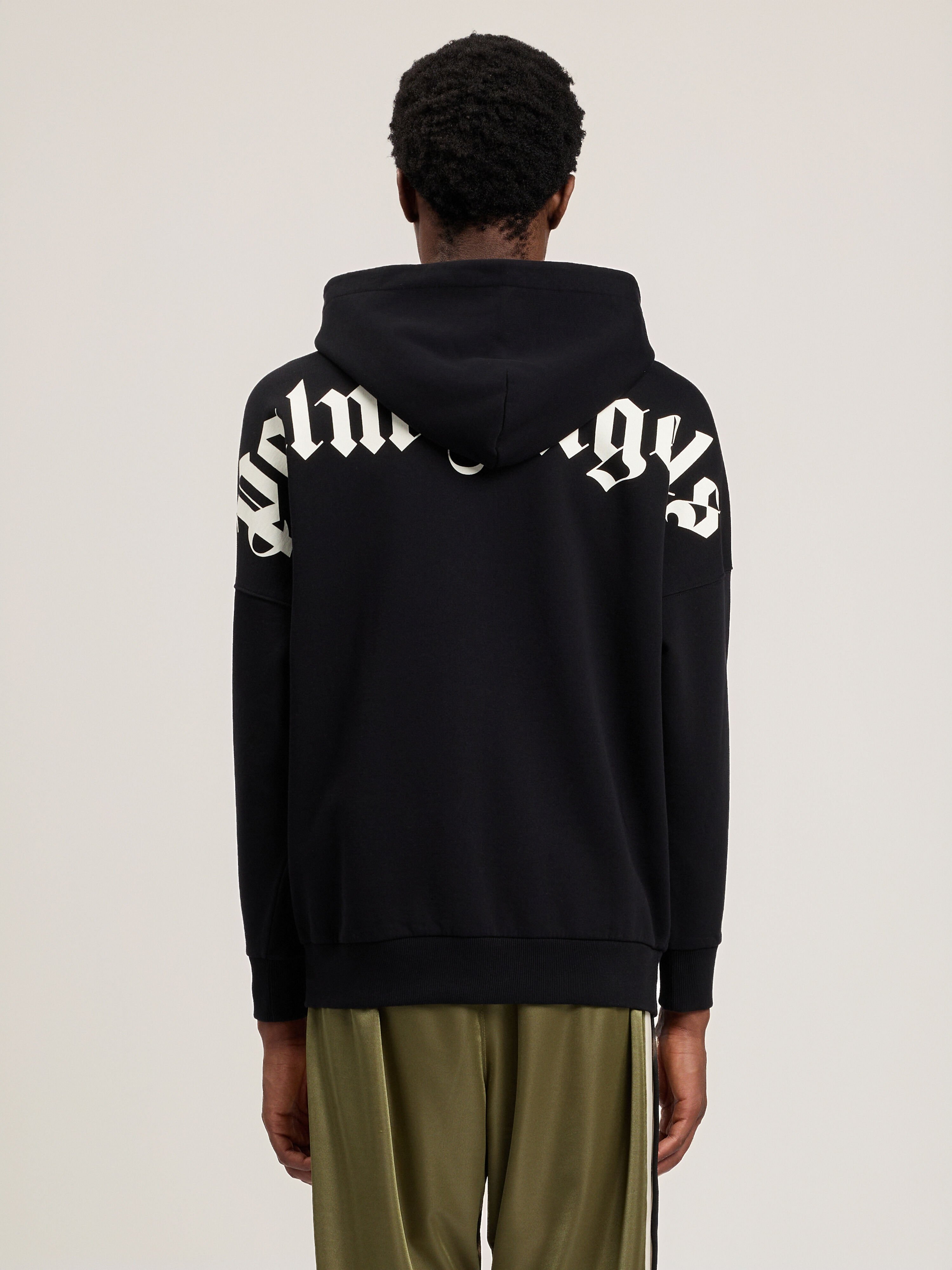 PALM ANGELS Classic Logo Over Hoodie BLACK OFF WHITE PMBB036S26FLE001