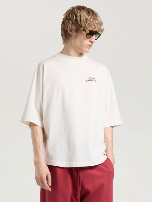 PALM ANGELS Palm Drift Back Over T-Shirt OFF WHITE - RED PAMAA05W26JR03