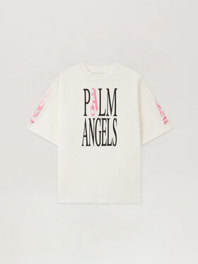PALM ANGELS Flames Loose T-Shirt OFF WHITE - MULTICOLOR PWAA07EF25JER001