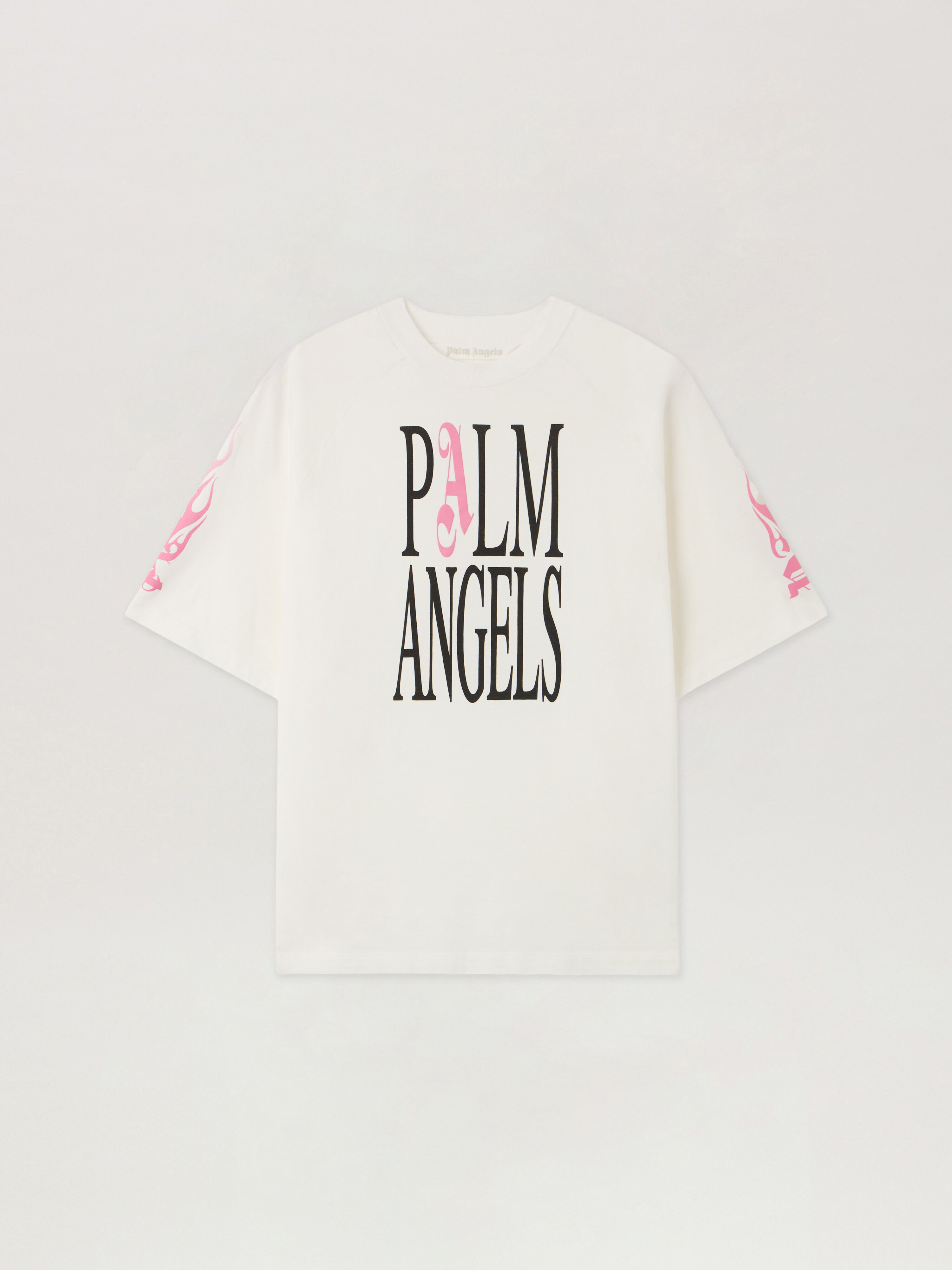 Flames Loose T-Shirt PALM ANGELS Flames Loose T-Shirt OFF WHITE - MULTICOLOR PWAA07EF25JER001