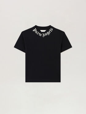 PALM ANGELS Neck Logo Brushed T-Shirt NERO/BLACK PBAA003S26JER004