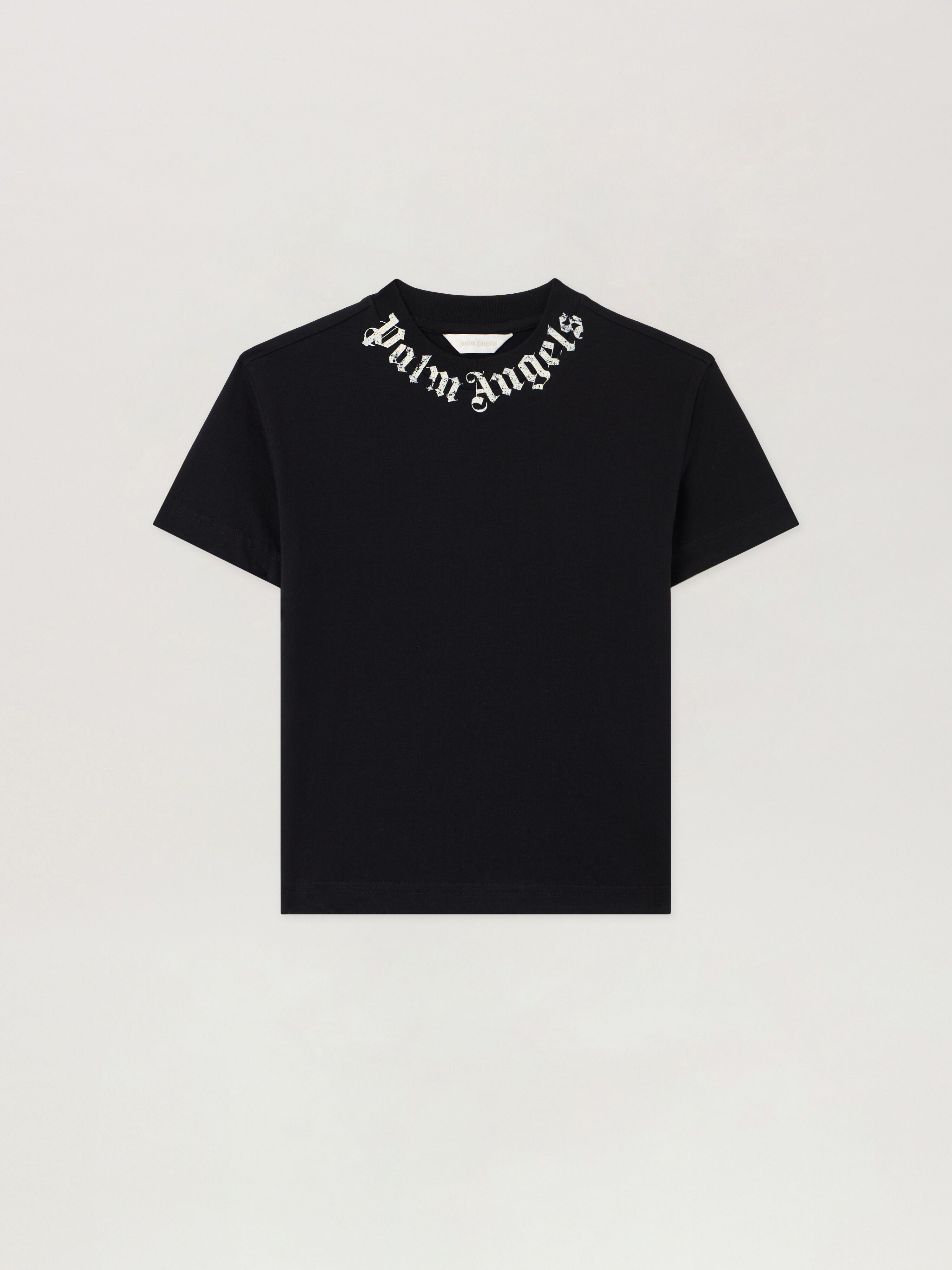 PALM ANGELS Neck Logo Brushed T-Shirt NERO/BLACK PBAA003S26JER004