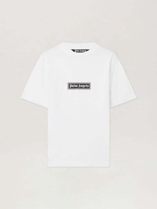PALM ANGELS Box Logo T-Shirt WHITE - BLACK PMAA001C99JER032