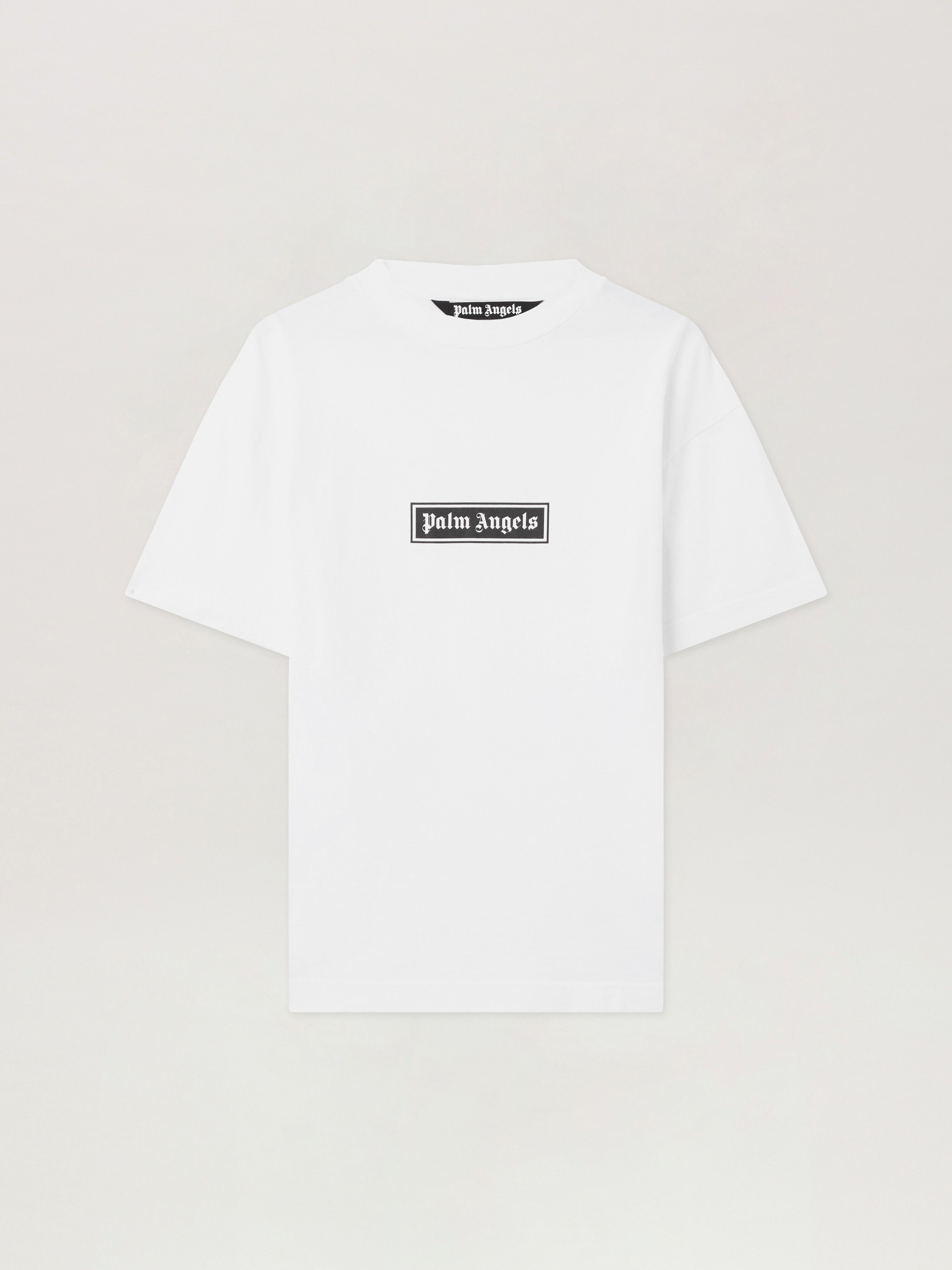 PALM ANGELS Box Logo T-Shirt WHITE - BLACK PMAA001C99JER032