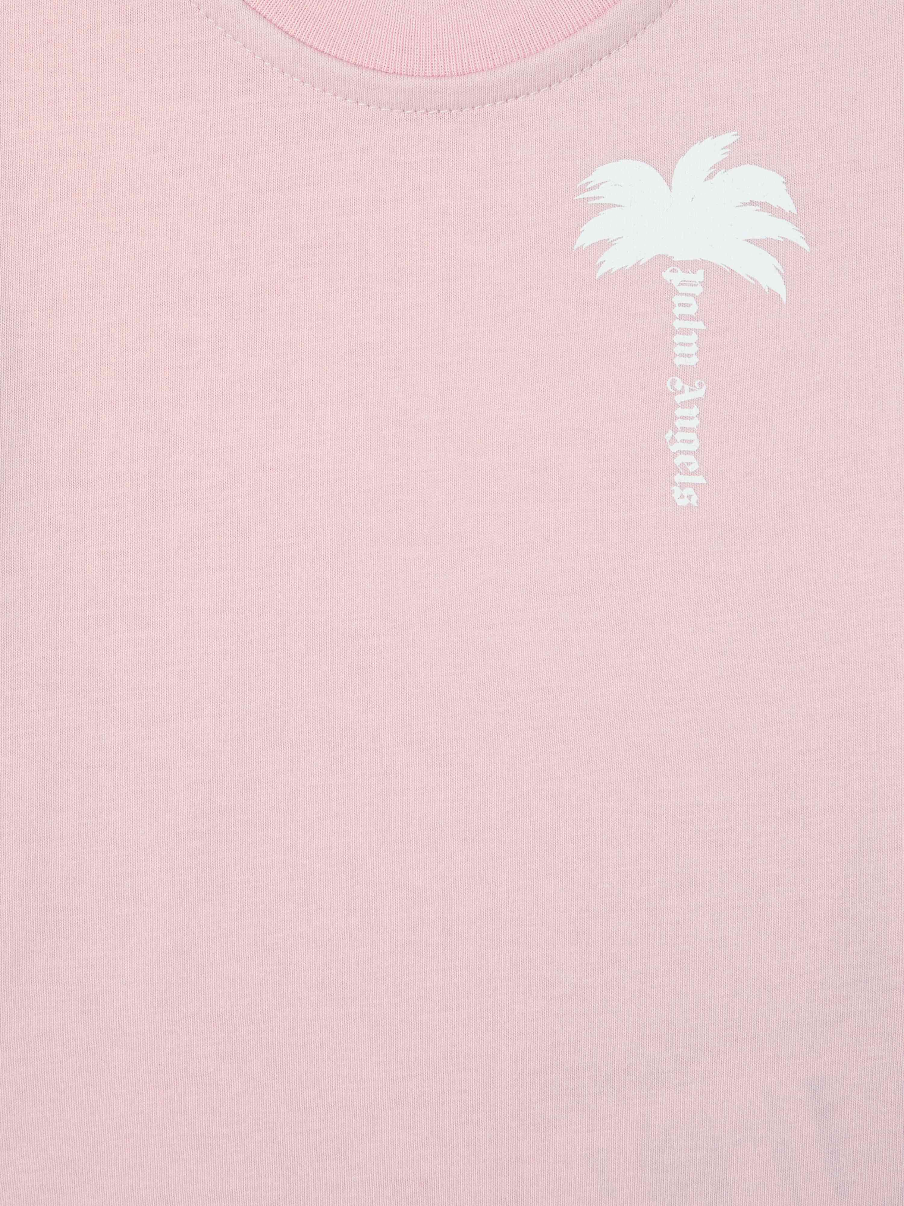 PALM ANGELS  The Palm T-shirt LIGHT PINK OFFWHITE PGXB001S25JER003