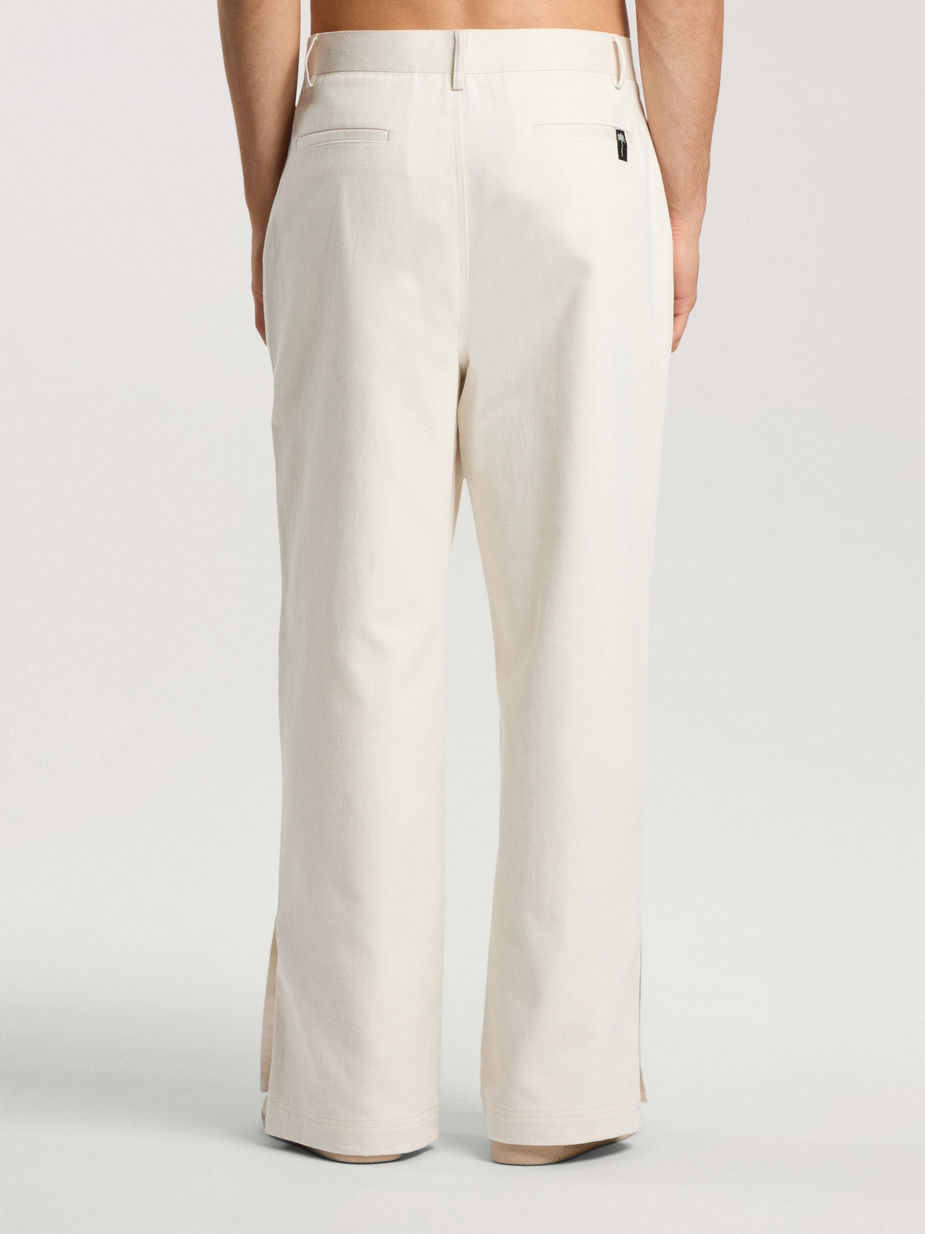 PALM ANGELS Palm Tree Loose Trousers OFF WHITE - SILVER PAMCA03F26FB01