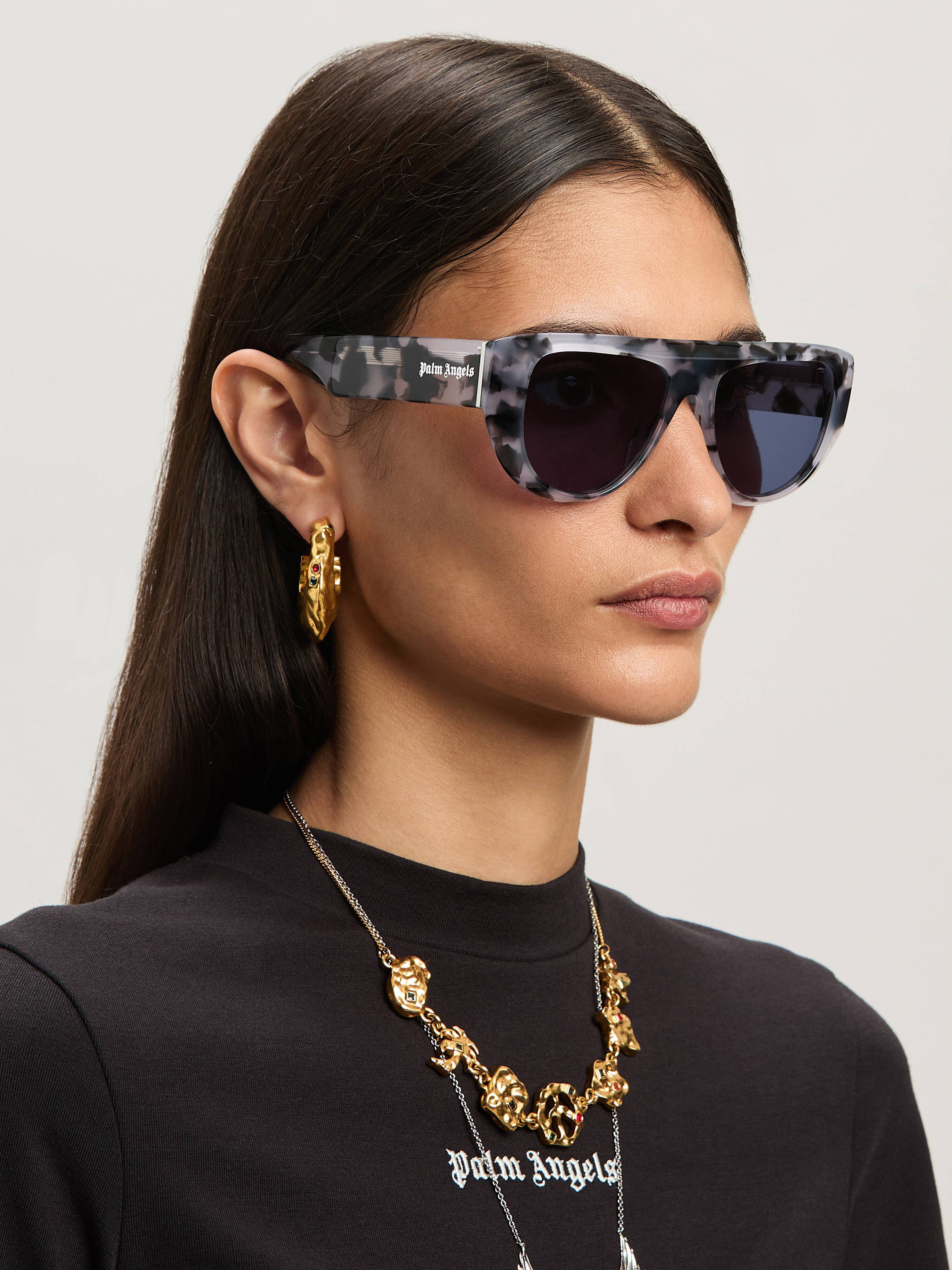 PALM ANGELS  Joshua sunglasses HAVANA BLACK - BLUE PERI105S25PLA001