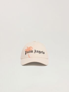 PALM ANGELS Palm Hollywood Cap OFF WHITE - PEACH ORANGE PALMB02W26FB02